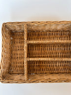 Vintage Handwoven Wicker Cutlery Organizer 1