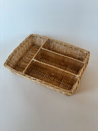 Vintage Handwoven Wicker Cutlery Organizer 2