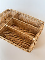 Vintage Handwoven Wicker Cutlery Organizer 2
