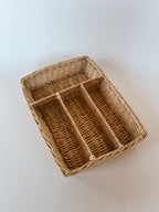 Vintage Handwoven Wicker Cutlery Organizer 2