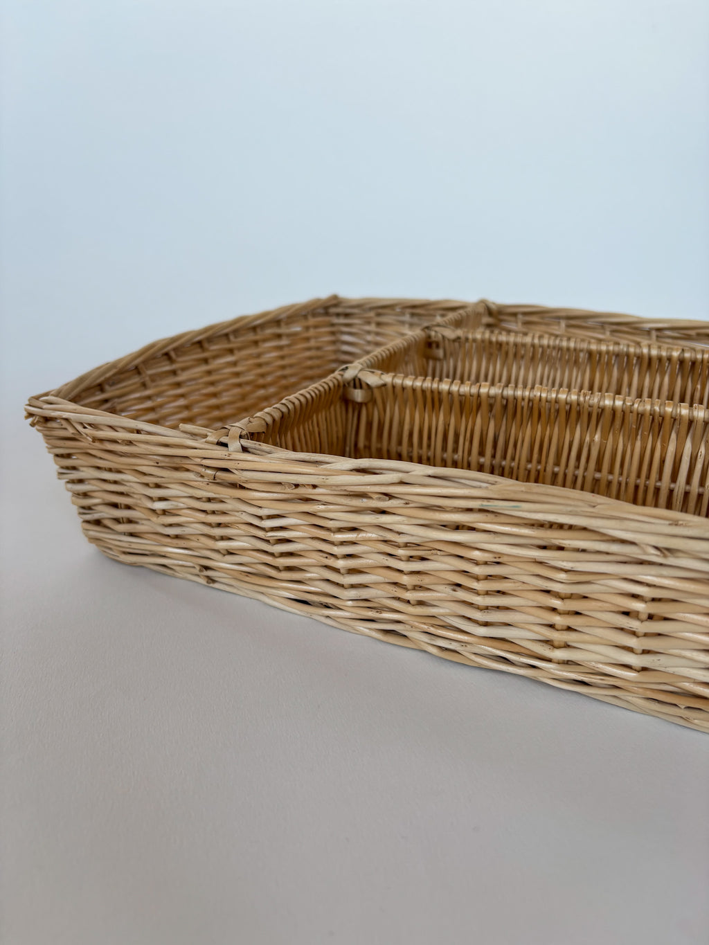 Vintage Handwoven Wicker Cutlery Organizer 2
