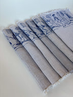 Set of Six Vintage Linen Placemats