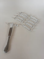 Set of Ten Vintage Glass Knife Rests