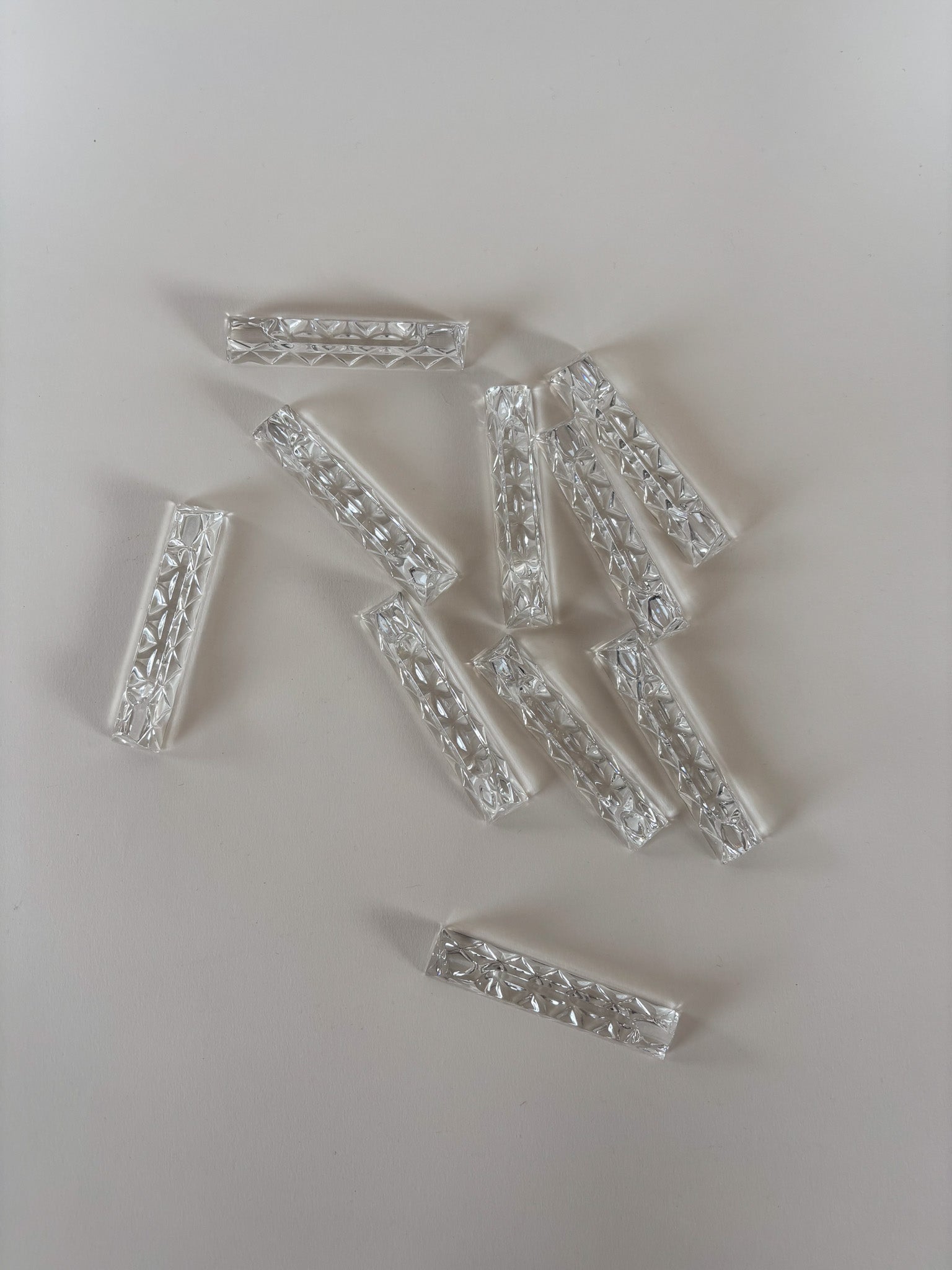 Set of Ten Vintage Glass Knife Rests