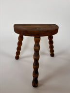 Vintage French Bobbin-Leg Stool