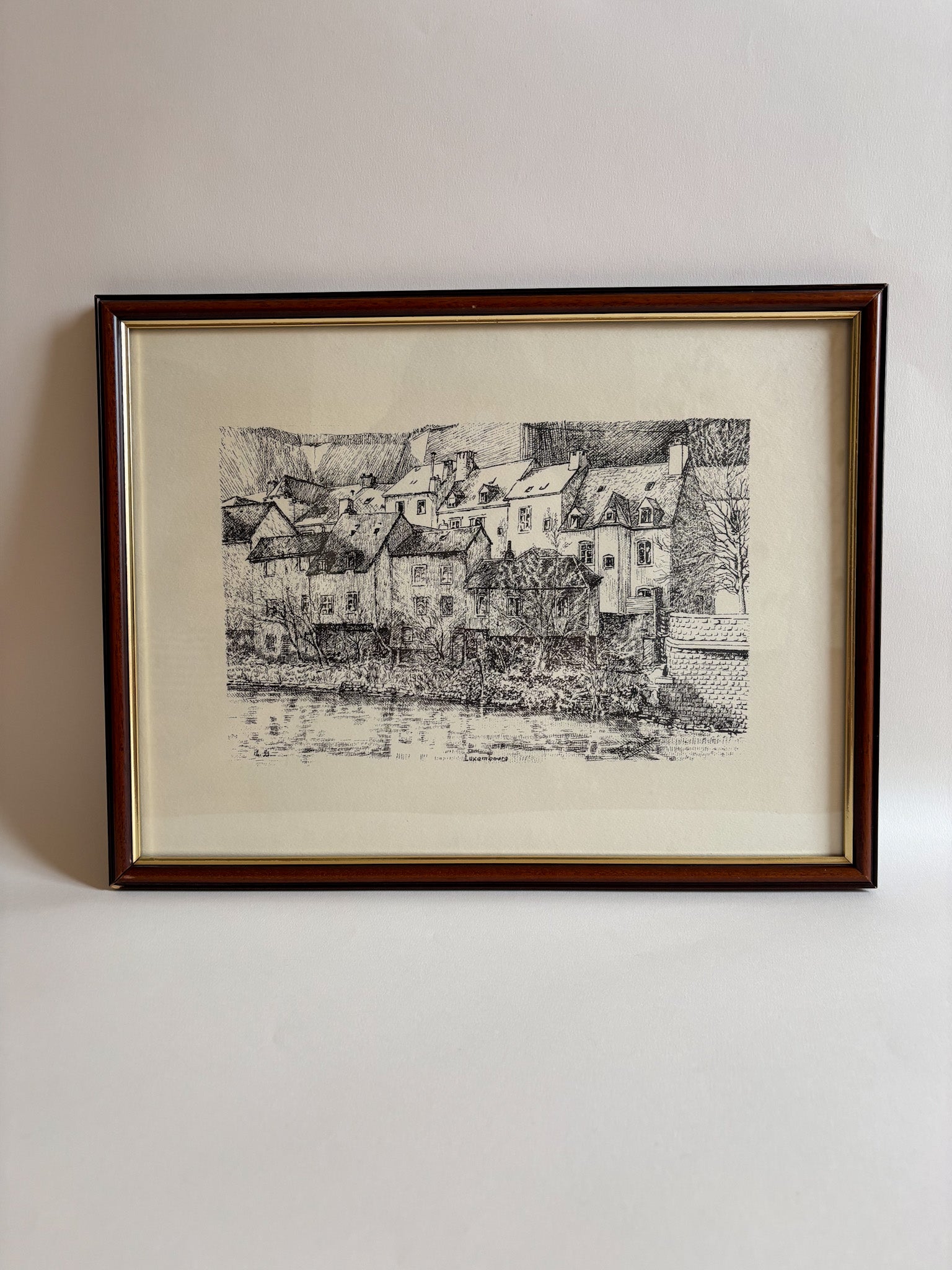 Vintage Luxembourguish Artwork - The Grund