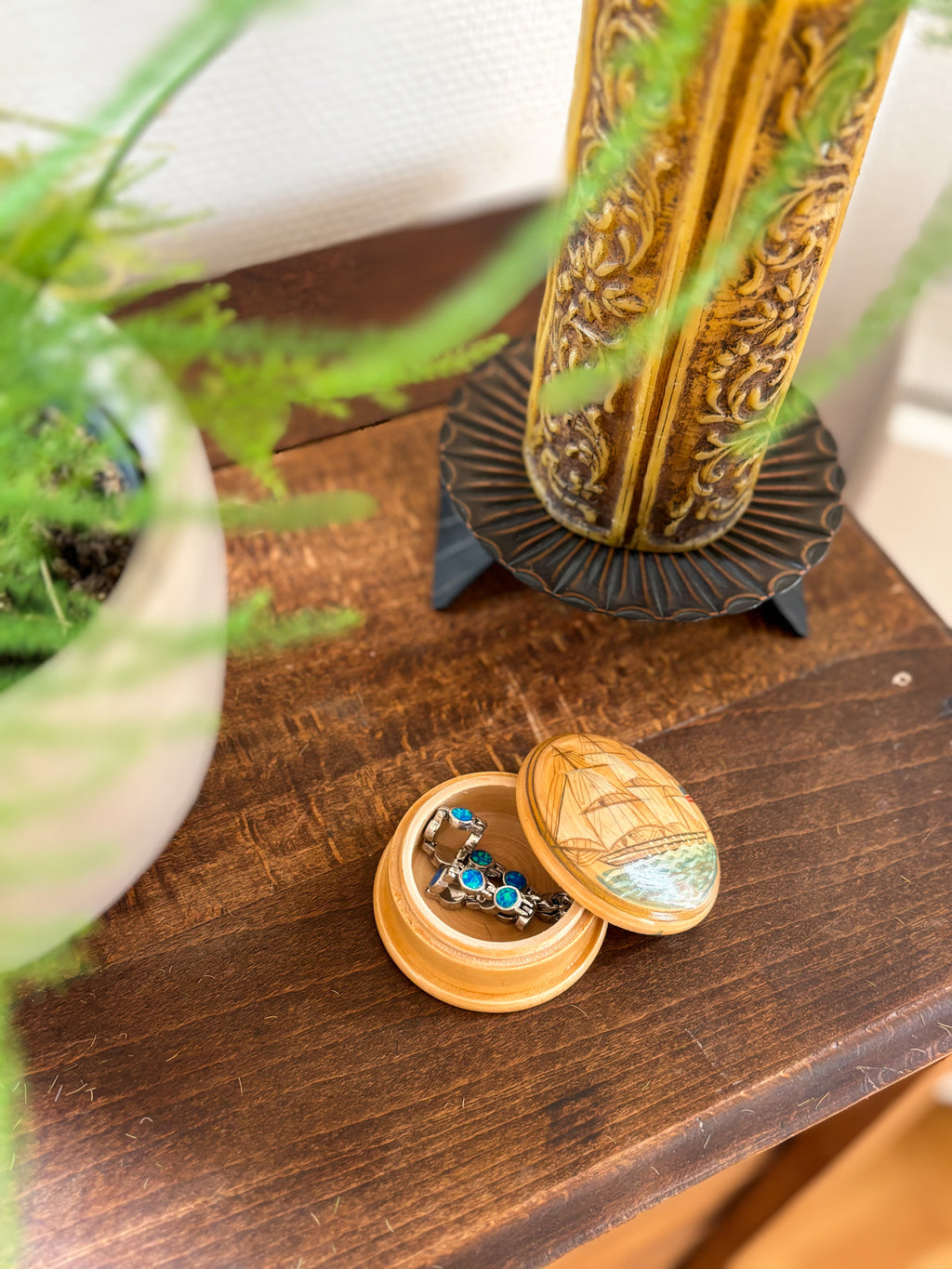 Vintage Wooden Trinket Box