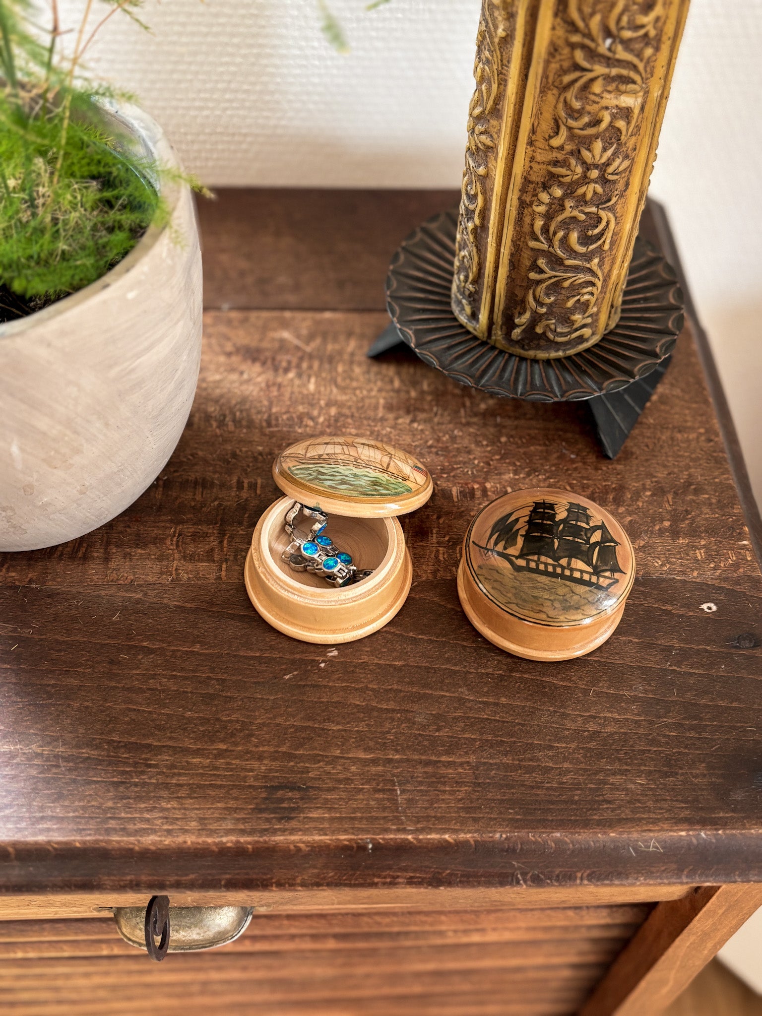 Vintage Wooden Trinket Box