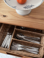 Vintage Handwoven Wicker Cutlery Organizer 2