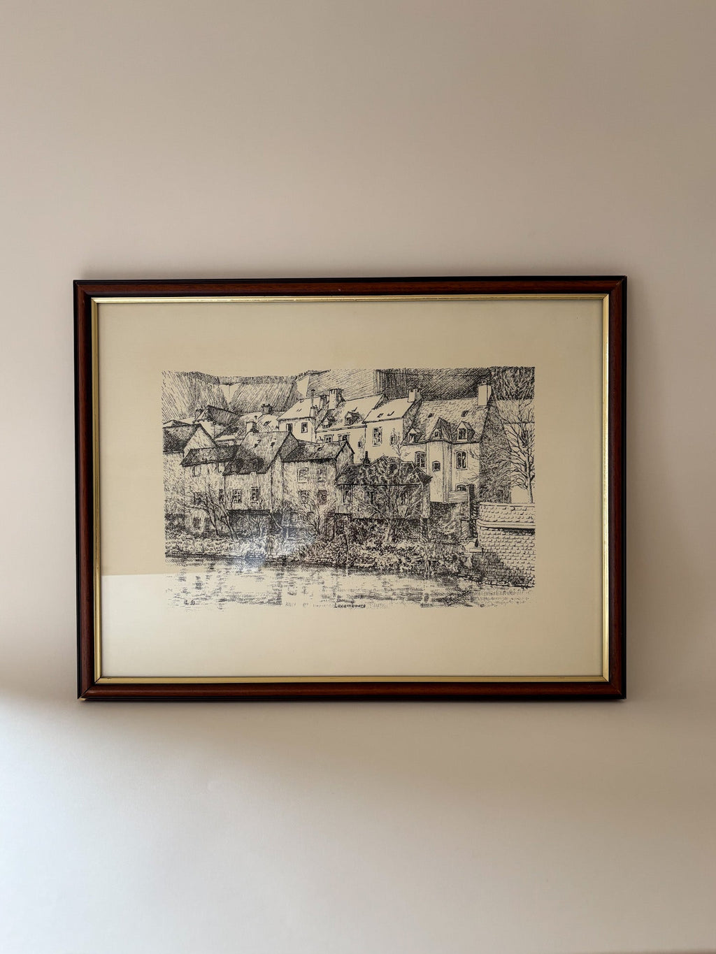 Vintage Luxembourguish Artwork - The Grund