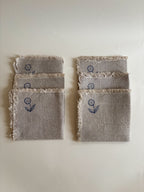 Set of Six Vintage Linen Napkins