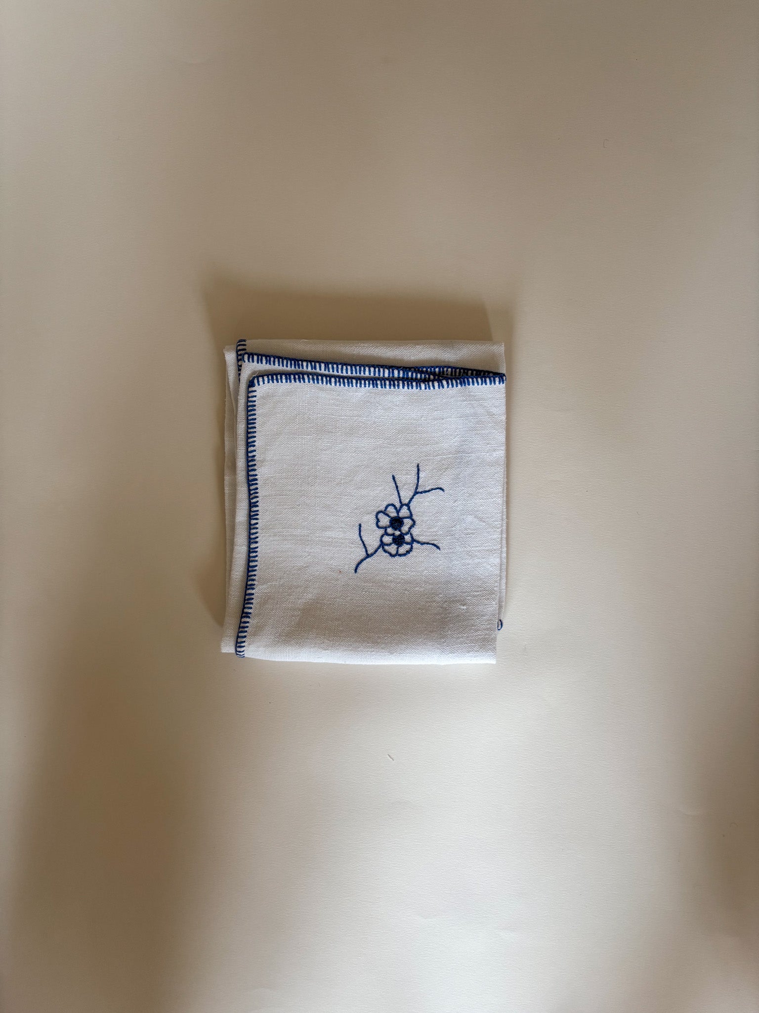 Set of Six Vintage Napkin with Hand Embroidery
