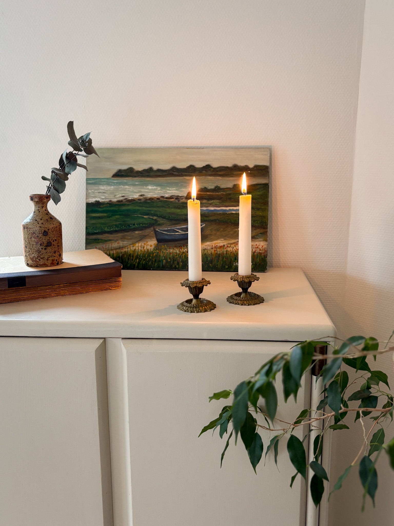Pair of Vintage Brass Candleholders