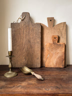 Vintage Medium Brass Grain Scoop with Wooden Handle