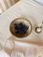 Vintage Hand-Thrown Ceramic Berry Bowl with Saucer