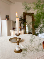 Brass & Mother of Pearl Candlestick