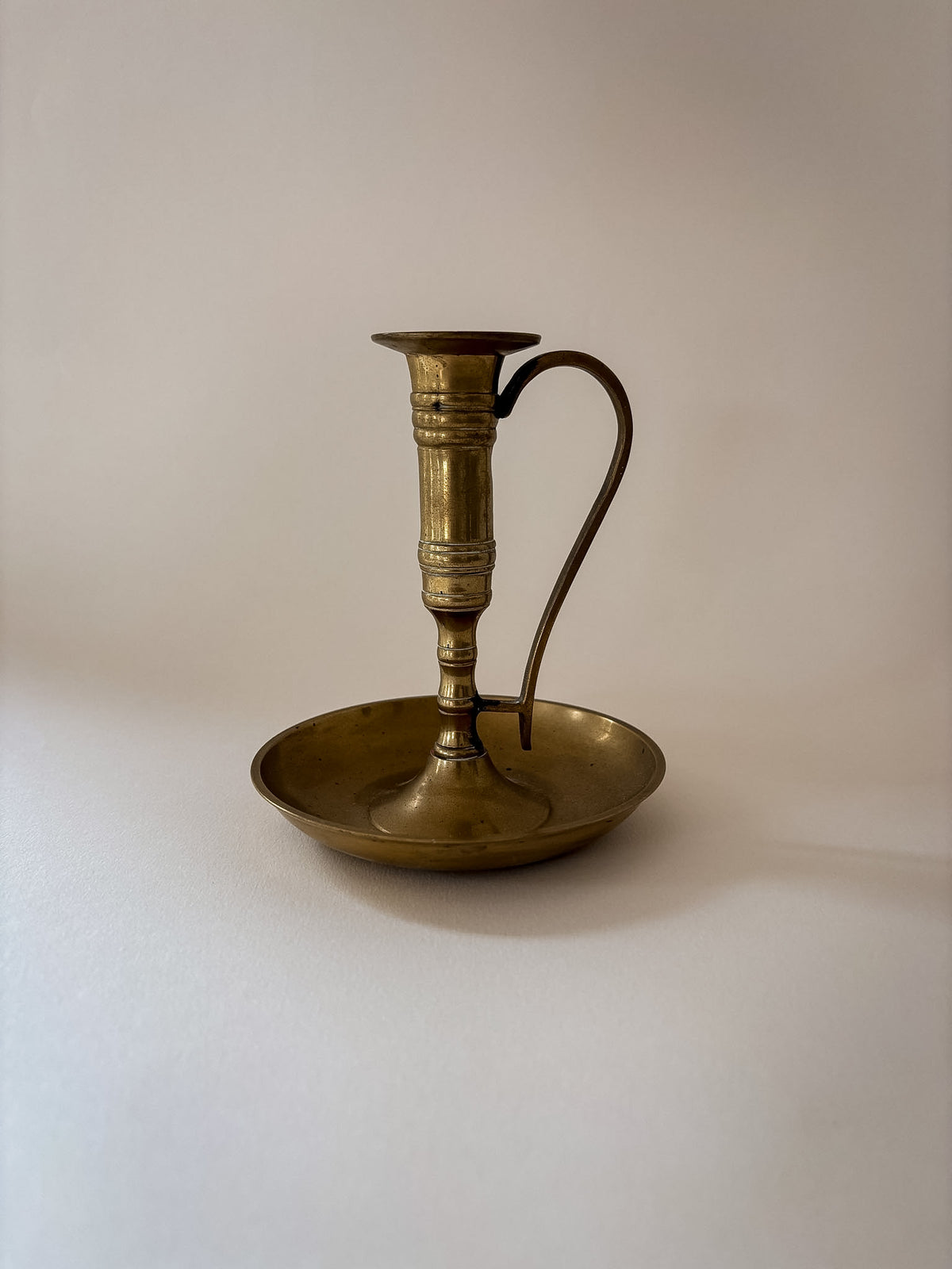 Vintage brass Chamberstick candle holder