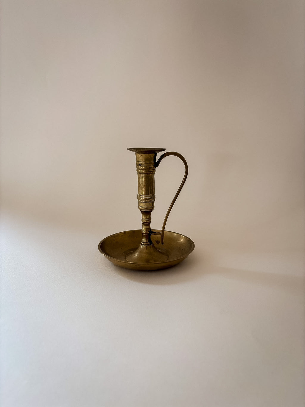 Vintage brass Chamberstick candle holder