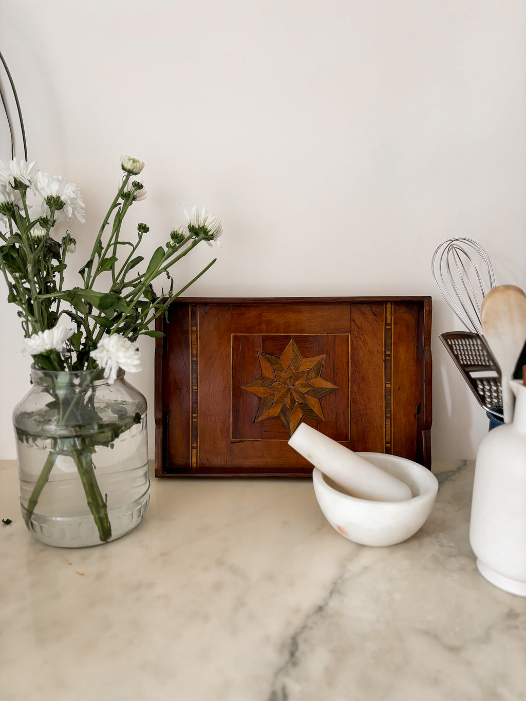 Vintage Wooden Marquetry Tray