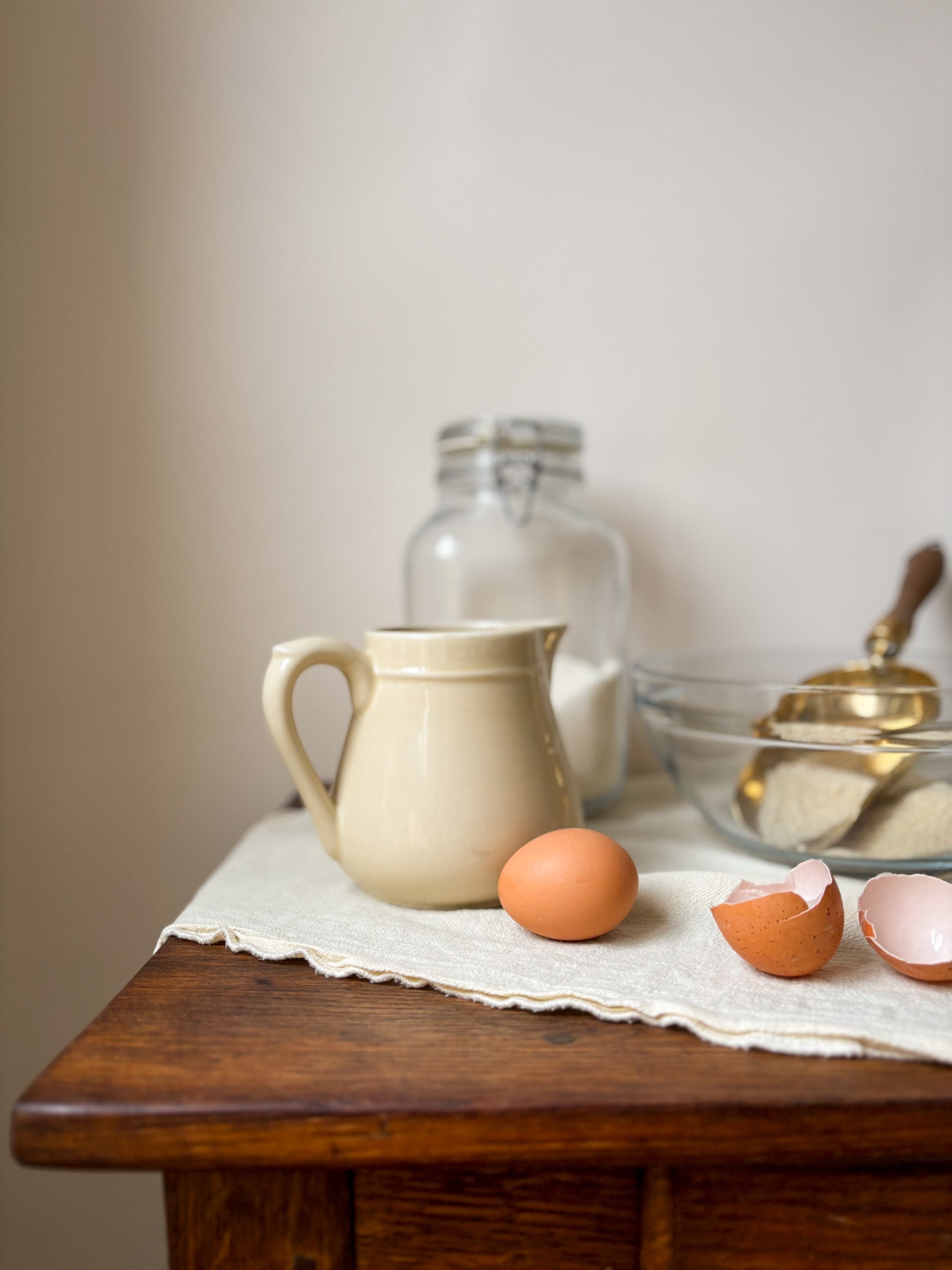 Vintage French Stonware Milk Jug