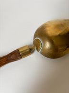 Vintage Large Brass Grain Scoop with Wooden Handle
