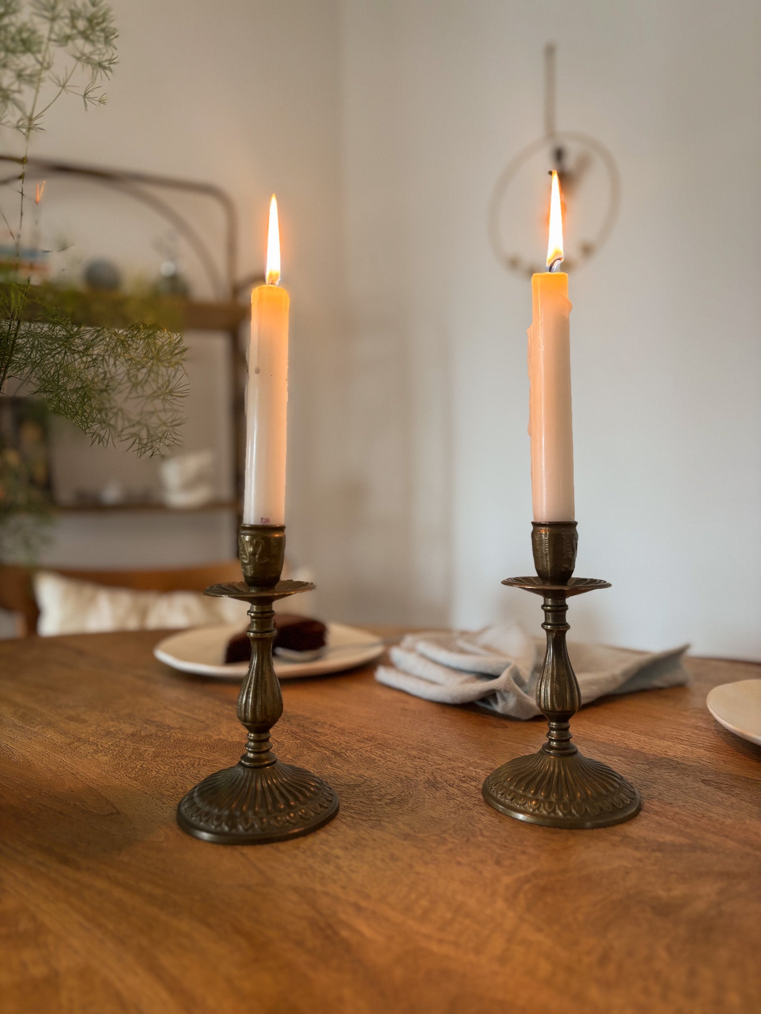 Vintage Pair of Brass Candlesticks