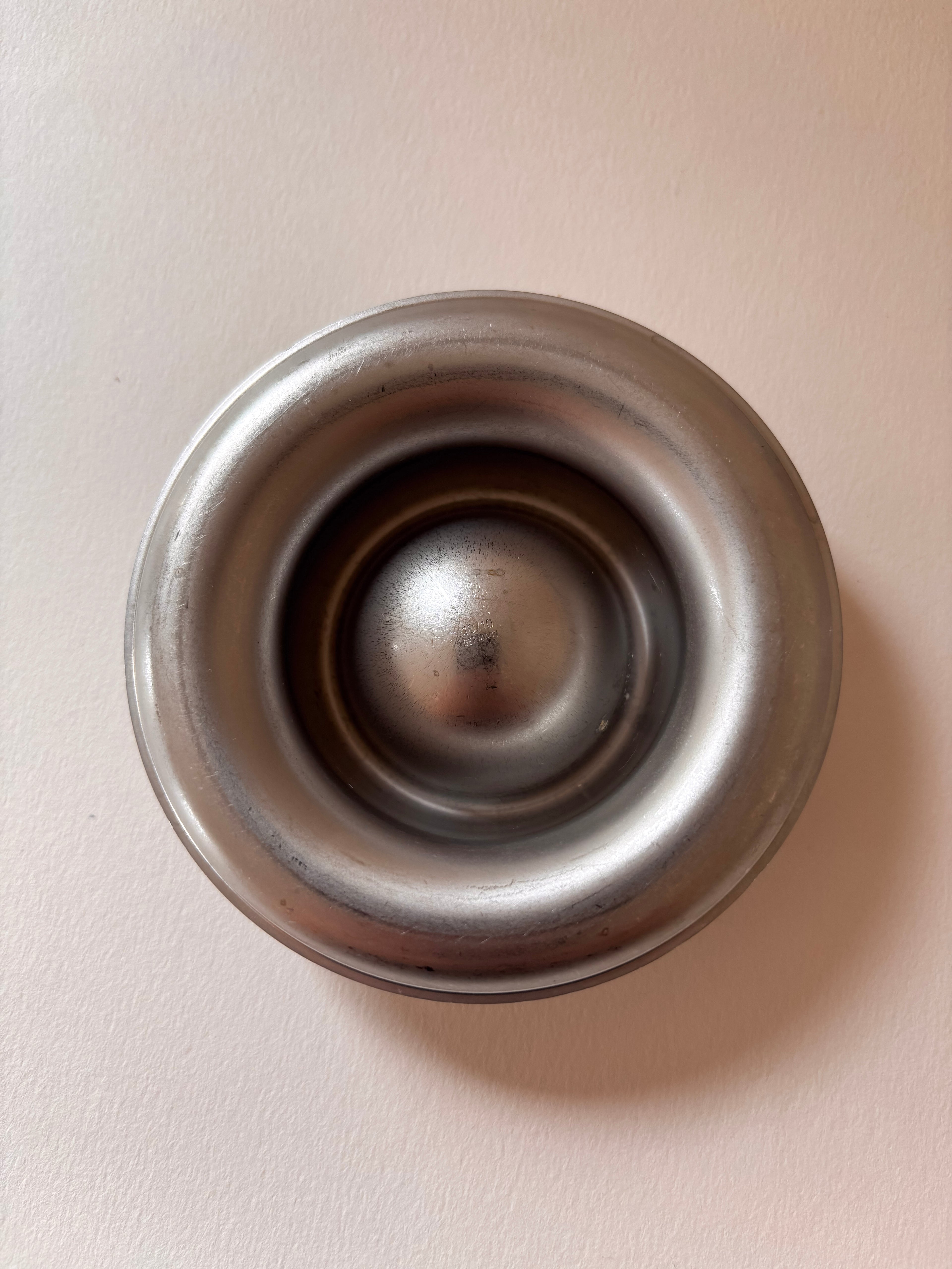 Set of 5 Vintage Stainless Steel Egg Cups bottom