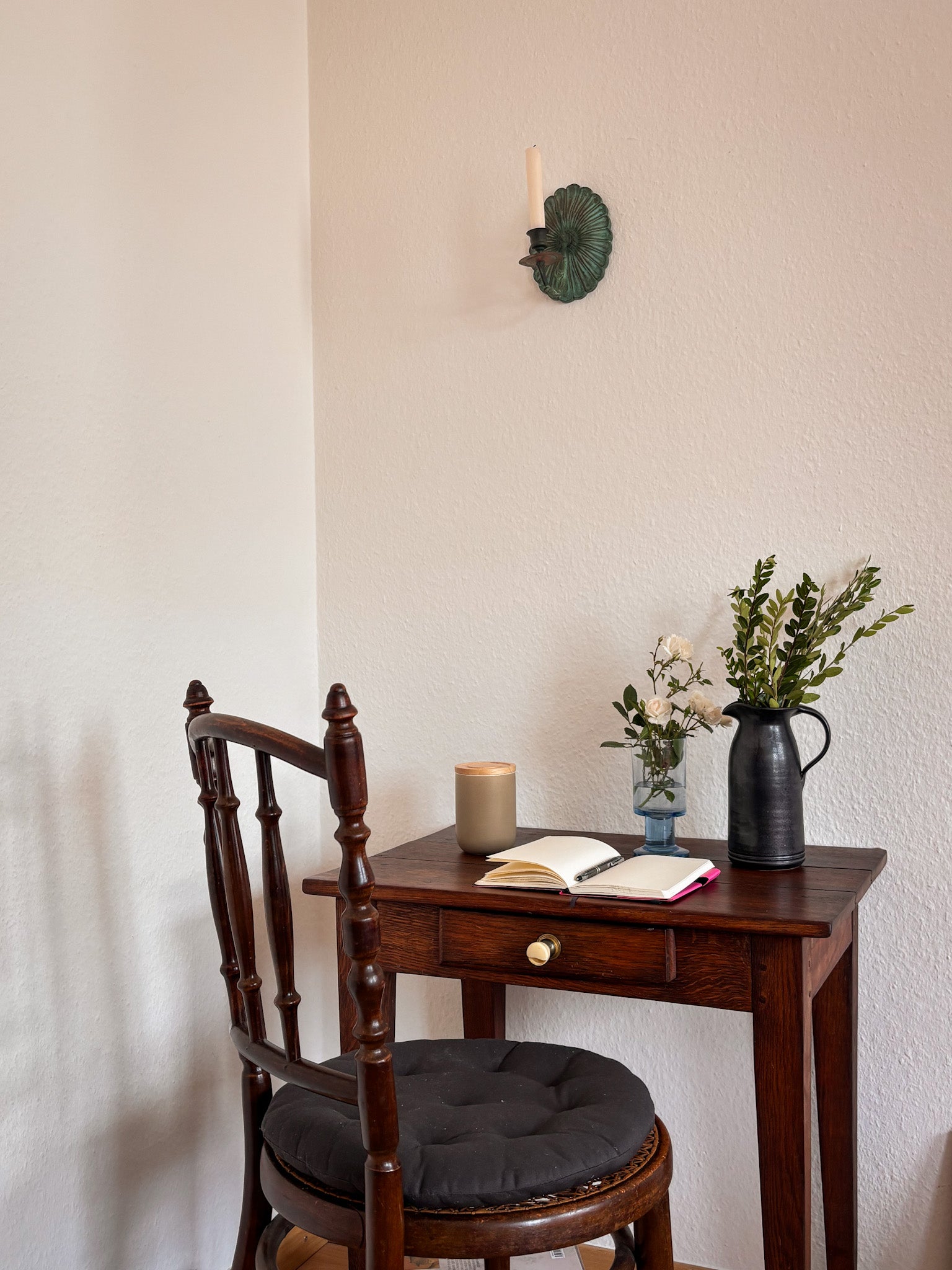 home decor. Vintage brass candle sconce 