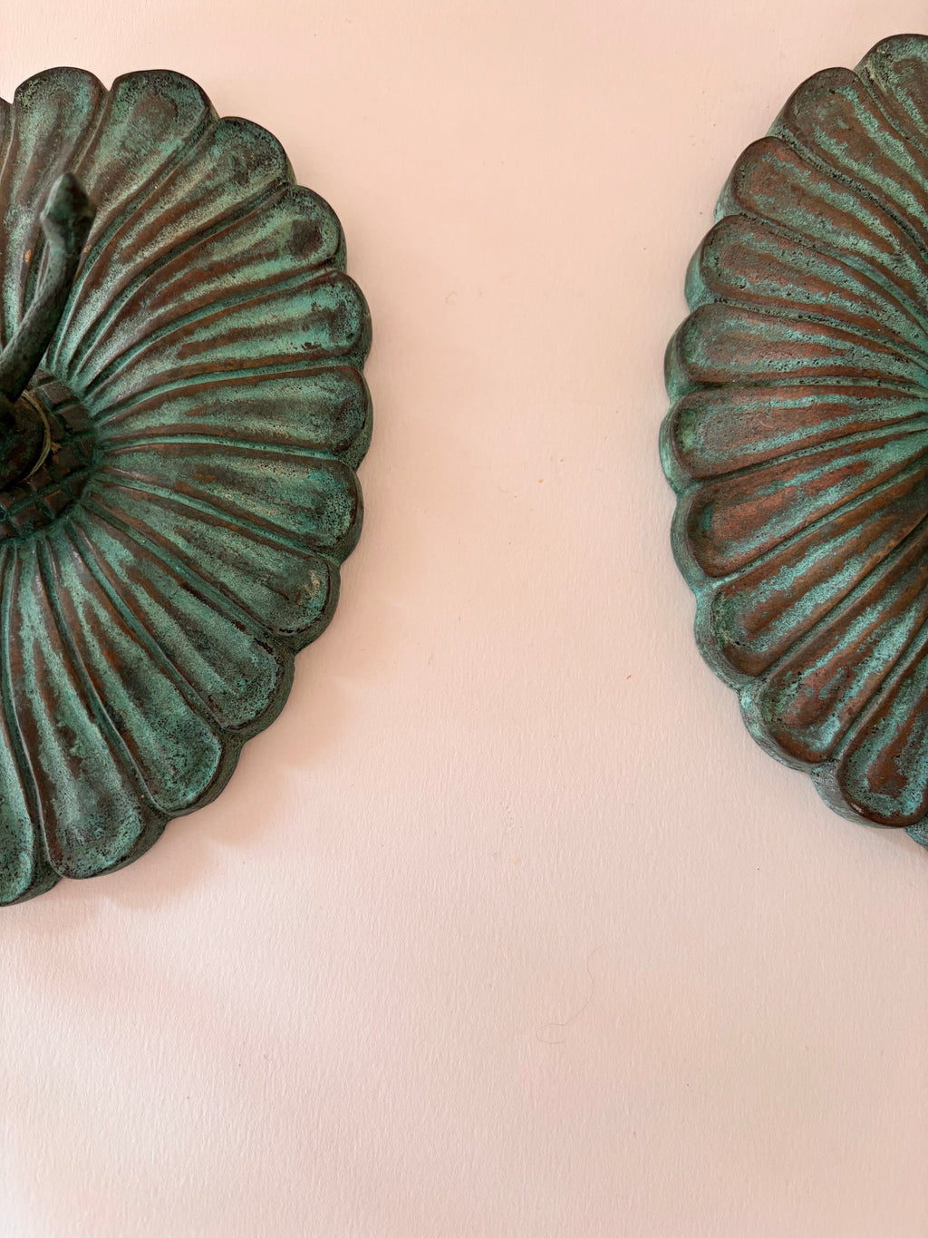 pair of vintage brass wall candle sconce 