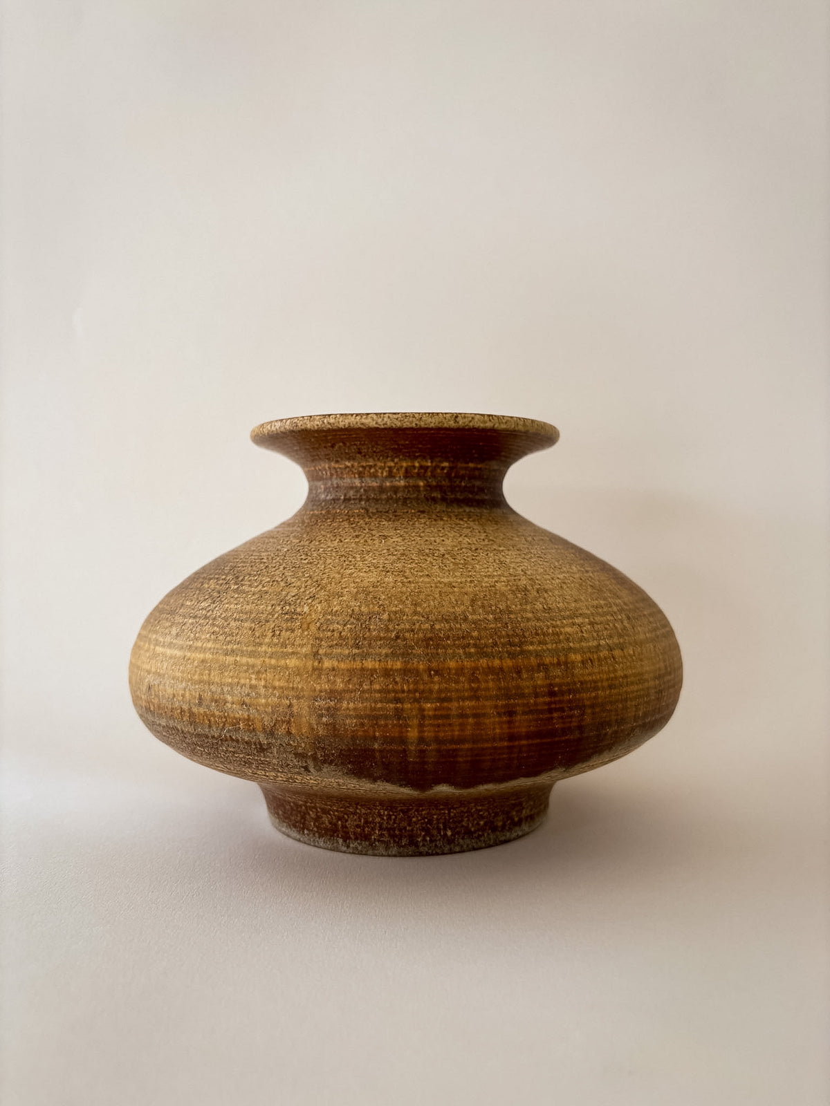 Vintage West German Steuler Keramik art pottery vase in textured brown glaze